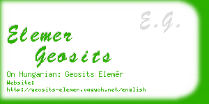 elemer geosits business card