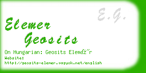 elemer geosits business card